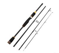 HomeVortex Canne à pêche en fibre de carbone, canne à pêche portable à 4 sections avec poignée en EVA, canne à lancer d'appât ML Spinner pour Bass Snakehead (2)