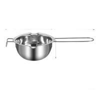 HomeVortex Casserole à chocolat en acier inoxydable 304 avec bec verseur et poignée de suspension, base plate, double chaudière pour sauce au beurre, ustensiles de cuisine, rouge (A)