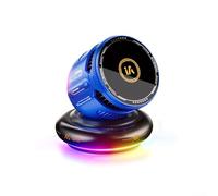 HomeVortex Chargeur magnétique sans fil pour voiture 15 W avec forte adsorption magnétique, ventilateur de refroidissement, lumières RVB personnalisables, port de type C et rotation à 360° pour