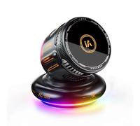 HomeVortex Chargeur magnétique sans fil pour voiture 15 W avec forte adsorption magnétique, ventilateur de refroidissement, lumières RVB personnalisables, port de type C et rotation à 360° pour