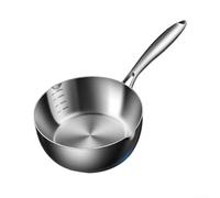 HomeVortex Chauffe-beurre en acier inoxydable de 16 cm, poêle Yukihira de qualité 316, avec bec verseur et échelle, pot à lait non enduit pour induction et gaz, cuiseur à soupe pour aliments pour bébé