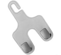 HomeVortex Cintre à double crochet pour dossier de siège de voiture avec capacité de 20 kg, design pliable en cuir microfibre, installation cachée (gris)