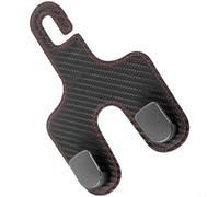 HomeVortex Cintre pour dossier de siège de voiture à double crochet avec capacité de 20 kg, design pliable en cuir microfibre, installation cachée (fibre de carbone)