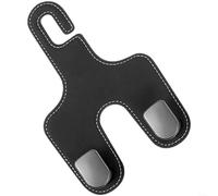 HomeVortex Cintre pour dossier de siège de voiture à double crochet avec capacité de 20 kg, design pliable en cuir microfibre, installation cachée (noir)