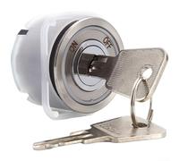HomeVortex CK2912 Serrure d'interrupteur ascenseur en alliage de zinc e station de base ronde de 33 mm pour machines de financement ferroviaire de protection incendie, finition argentée