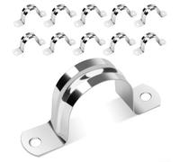HomeVortex Colliers de serrage en acier inoxydable 304, supports de montage en forme de U pour fixer les tuyaux d'eau et les câbles au bois ou au béton, colliers de serrage polis résistants à la