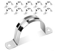 HomeVortex Colliers de serrage en acier inoxydable 304, supports de montage en forme de U pour fixer les tuyaux d'eau et les câbles au bois ou au béton, colliers de serrage polis résistants à la