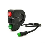 HomeVortex Commutateur de guidon électrique 3 en 1 22 mm 5 broches étanche pour clignotants lumineux, bouton marche/arrêt, convient pour vélo électrique 24 V-48 V, noir