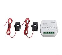 HomeVortex Compteur de puissance WiFi numérique avec analyseur de tension et de courant avec pince 2 canaux de contrôle de l'utilisation de l'énergie électrique avec fonction d'alarme (Blanc 2CT)