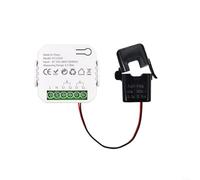 HomeVortex Compteur de puissance WiFi numérique avec analyseur de tension et de courant avec pince 2 canaux de contrôle de l'utilisation de l'énergie électrique avec fonction d'alarme (blanc, 1 CT)