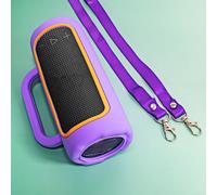 HomeVortex Coque de protection en silicone pour haut-parleurs portables JBL Grip - Ultra légère - Avec bandoulière - Souple - Violet