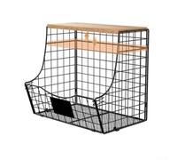 HomeVortex Corbeille à fruits murale pliable en fil de fer 30 cm | Se replie à plat lorsqu'il n'est pas utilisé, économise de l'espace dans l'armoire, idéal pour les petites cuisines