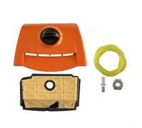 HomeVortex Couvercle de filtre à air 1137-140-1903, avec élément filtrant, pour tronçonneuse MS193T MS193TC MS194T, kit de pièces de rechange en plastique orange avec tuyau et vis de fixation pour un