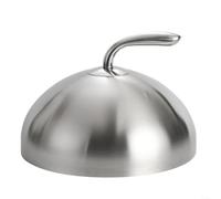HomeVortex Couvercle rond en acier inoxydable pour steak et teppanyaki, couvercle à dôme haut avec poignée creuse pour cuisine et restaurant avec intérieur poli (30 cm)