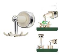 HomeVortex Crochet rotatif à ventouse à 6 griffes, sans perçage, support mural pour ustensiles de cuisine avec forte adhérence pour spatules, louches, rangement au plafond ou au mur, (blanc crème)