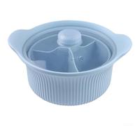 HomeVortex Cuiseur vapeur en silicone avec couvercle, passe au micro-ondes et à la friteuse à air, base antidérapante, passe au lave-vaisselle, ustensile de cuisine pour légumes, beige (bleu, grand)