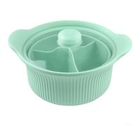 HomeVortex Cuiseur vapeur en silicone, avec couvercle, pour micro-ondes et friteuse à air, base antidérapante, passe au lave-vaisselle, beige (vert, grand)