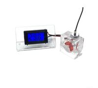 HomeVortex Débitmètre à trois voies, avec thermomètre LED, pour système de refroidissement à eau, jauge de température pour refroidisseur de liquide, avec sonde et câble de 50 cm, corps en acrylique
