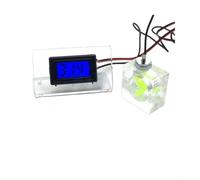 HomeVortex Débitmètre à trois voies, avec thermomètre LED, pour système de refroidissement à eau, jauge de température pour refroidisseur de liquide, avec sonde et câble de 50 cm, corps en acrylique