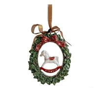 HomeVortex Décorations de Noël en résine à suspendre pour la maison, les fêtes, les mariages, les fêtes d'anniversaire, faciles à installer avec des cordons de suspension, rouge et vert (chevaux