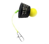 HomeVortex Distributeur d'appâts de pêche détachable, pour lancer de longue distance, outil de flottabilité réglable, pour appâts à grains de riz, équipement de pêche suspendu en hiver (rouge/jaune