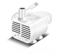 HomeVortex Eau USB silencieuse 5 V CC sans balais, débit réglable pour mini submersible, pour fontaine d'aquarium, ABS compact, noir (blanc)
