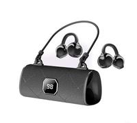 HomeVortex Écouteurs sans fil à clipser 6.0, avec écran LED, 50 heures d'autonomie, IPX5, étanche, pour le sport, les voyages, l'entraînement, style sac à main (noir)