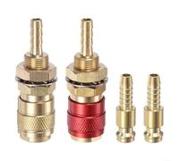 HomeVortex Ensemble de connecteurs rapides en laiton pour tube de 8 mm de diamètre intérieur, raccords rapides pour modèles de chalumeaux de soudage TIG, pour atelier et fabrication de métaux (rouge +