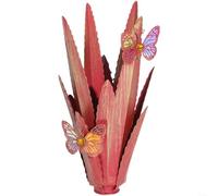 HomeVortex Ensemble de décoration murale en fer rustique en forme de papillon à suspendre, pour maison, bureau, jardin, décoration en forme d'animal bleu, 26 x 16 cm (rouge)