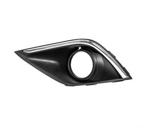 HomeVortex Feu de brouillard avant gauche pour couvercle de lunette pour Outlander 2016-2019, noir avec garniture chromée, insert de grille en plastique ABS