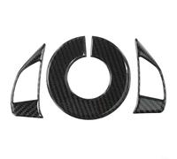 HomeVortex Garniture de volant intérieure en fibre de carbone pour Fiat 500 2012-2015 - Protection du tableau de bord automobile noir