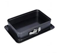 HomeVortex Gâteau rectangulaire, pour étain, avec fond amovible, moule à gâteau au fromage en acier au carbone, pour plateaux de cuisson, 33 x 23 x 7 cm, noir