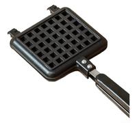 HomeVortex Gaufrier antiadhésif, poêle en alliage d'aluminium, pour formes florales, outil de cuisson compatible avec le gaz avec crochet de suspension (A)