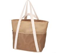 HomeVortex Grand sac fourre-tout de plage, sac de rangement en tissu Oxford imperméable pour voyage, natation, gym, pique-nique, transport spacieux sans sable, avec poignées confortables, 37 x 17 x 37
