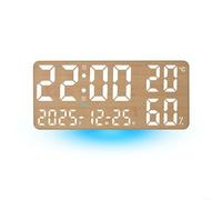 HomeVortex Grande horloge murale numérique créative, affichage LED changeant de couleur, avec heure, température, date, humidité, réveil à double usage de bureau ou mural, pour décoration de bureau à