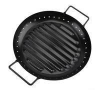 HomeVortex Grande poêle à rôtir ronde, avec double poignée, outil de gril non barbecue, pour barbecue en plein air et friture à la maison, pour une cuisine polyvalente