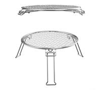 HomeVortex Grille de barbecue pliable en acier inoxydable pour feu de camp, randonnée, équipement d'extérieur pour camping, randonnée
