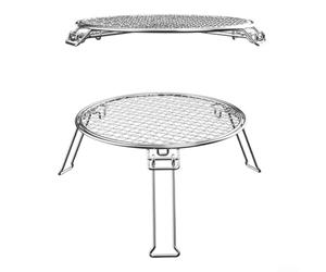 HomeVortex Grille de barbecue pliable en acier inoxydable pour feu de camp, randonnée, équipement d'extérieur pour camping, randonnée