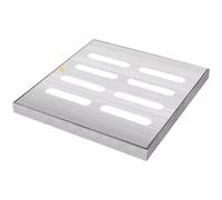 HomeVortex Grille de vidange carrée en acier inoxydable avec cadre pour jardin, terrasse, garage, stationnement, inspection des eaux de pluie (150 x 150 mm)