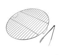 HomeVortex Grille ronde en acier inoxydable avec poignée, 45 cm de diamètre, grille de cuisson pour barbecue Weber 7432/1241304 et barbecue à charbon de 57 cm, accessoire de cuisine d'extérieur (53 cm
