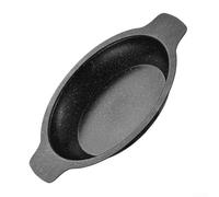 HomeVortex Grille sèche en fonte, système à base d'alcool pour casseroles chaudes et poissons grillés, poêle à fond plat de 25 x 25 x 3 cm, noir (25 cm)
