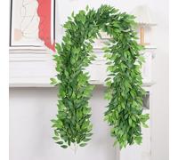 HomeVortex Guirlande de feuilles vertes en rotin artificiel de 200 cm pour décoration d'intérieur, arrangements de mariage et compositions florales saisonnières, feuillage artificiel