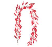 HomeVortex Guirlande de Noël artificielle de 200 cm - Baies artificielles pliables pour décoration de maison, jardin, table, cheminée, cheminée, etc