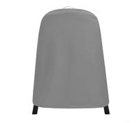 HomeVortex Housse de protection en tissu 210D imperméable pour barbecue rond, protection contre la pluie, la poussière, convient à la plupart des barbecues 89 x 69 x 115 cm, gris, noir, marron (gris)