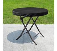 HomeVortex Housse de table ronde d'extérieur en tissu Oxford 600D, imperméable, résistante aux UV et très résistante avec sangles réglables pour table de jardin (137,2 x 10,16 cm)