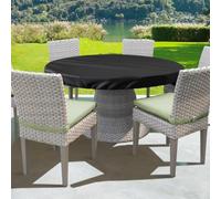 HomeVortex Housse de table ronde d'extérieur en tissu Oxford 600D, imperméable, résistante aux UV et très résistante avec sangles réglables pour table de jardin (114,3 x 10,16 cm)