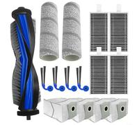 HomeVortex Kit d'accessoires de rechange, pour Deebot T80S/Omini, comprend une brosse principale, 4 brosses latérales, 4 filtres, 2 balais à roulettes, 4 poussières, des sacs et un outil de nettoyage