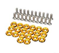 HomeVortex Kit de 20 vis hexagonales M6 avec rondelles en aluminium pour une utilisation dans les applications de garde-boue, pare-chocs, plaque d'immatriculation et baie moteur