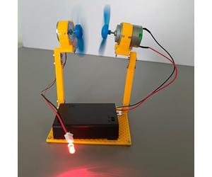 HomeVortex Kit de modèle d'éolienne à faire soi-même pour que les enfants explorent les relations de cause à effet entre la rotation du flux d'air et la luminosité LED