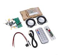 HomeVortex Kit de montage de haut-parleur BT électronique avec boîtier en acrylique, module de contrôle du son LED 3 W + 3 W, puissance de sortie DC 5 V, alimenté par USB, projet d'entraînement à